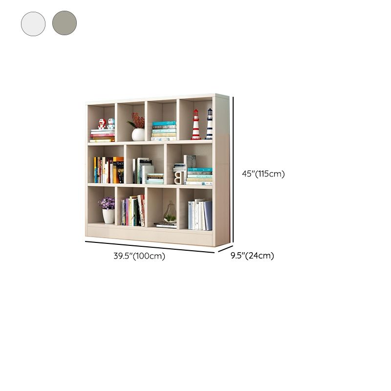 Modern Horizontal/Vertical Cubes Storage in Wood with Closed Back and 3-Shelf/4 Shelves