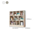Modern Horizontal/Vertical Cubes Storage in Wood with Closed Back and 3-Shelf/4 Shelves
