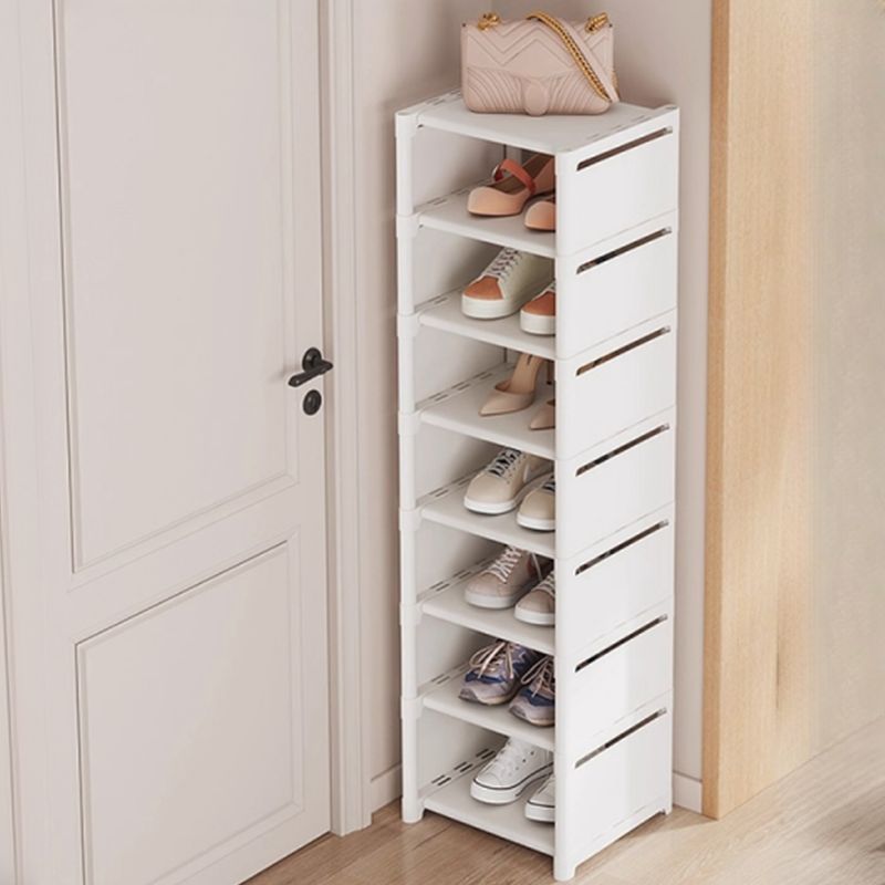 Art Deco Polymerized Material Rectangle Shoe Rack with 8/7/6 Shelves for 1-20 Pairs in Drawing Room