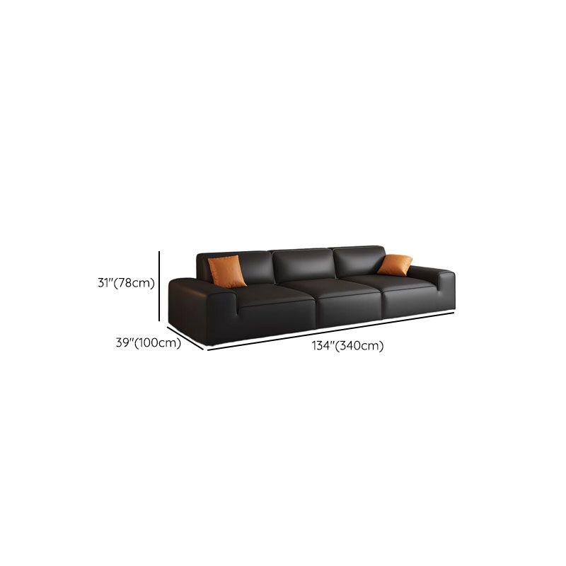 Midnight Black/White Standard Sofa/Loveseat with Armrest for Drawing Room
