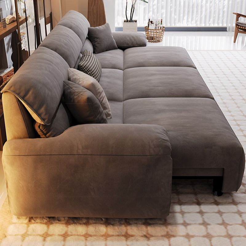 Water Resistant Midnight Black/Ivory/Ecru Solid Color Standard Sofa with 4 Pillows for Seats 2 in a Modern Simple Style