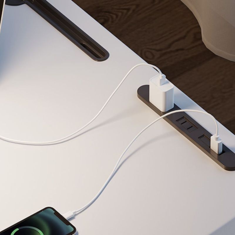 Laptop Cart with Pop Up Foldable Design, Lifting Airlift, 3 Outlets