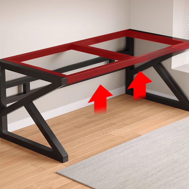 Modern Rectangular Gray/Chalk/Unfinished Color Manufactured Wood Office Computer Desk with Cable Management