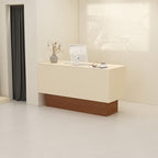 Rectangular Reception Desk with Locking Drawer, Cable Management, and Manufactured Wood Top