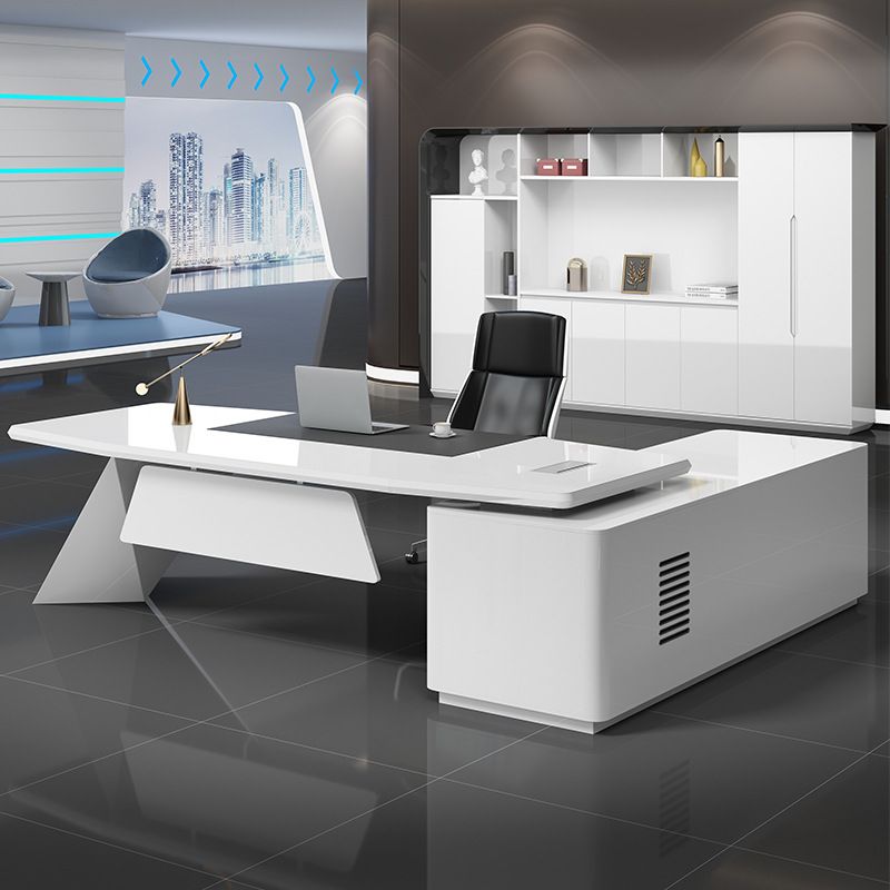 Watertight White Cabinet with 2 Drawers, Stump Base, 1 Exterior Shelf, Cable Management, and Cooling Hole