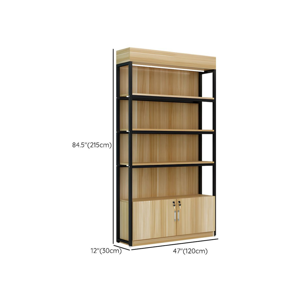 Modern Living Room Display Stand Wooden Multi-shelf in Natural