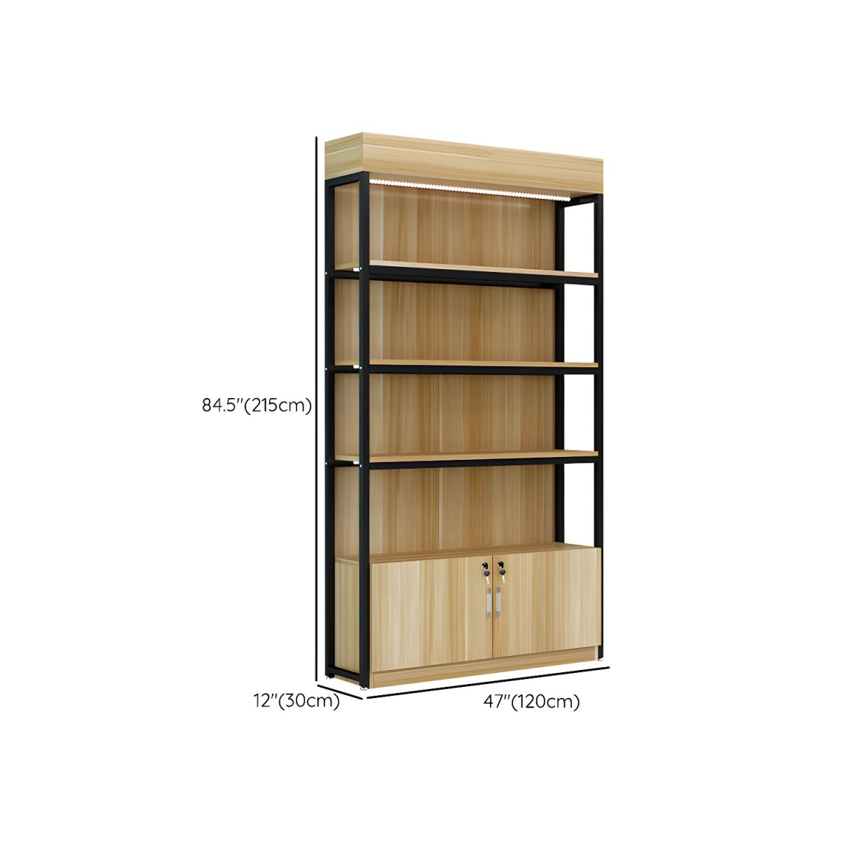 Modern Living Room Display Stand Wooden Multi-shelf in Natural