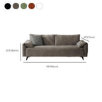 Contemporary Modern Solid Color Scratch-durable Loveseat in Midnight Black/Light Brown/Off-White, 2-seater with 1 Pillow
