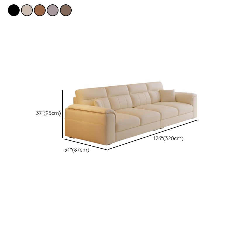 Modish Solid Color Stain Resistant Standard Sofa in Black/Light Gray/Light Brown with 6-Seater/5 Person/4-Seater Capacity and 2 Pillows
