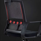 Black Mesh Study Chair with Wheels, Lumbar Support, Tilt Lock, Adjustable Back Angle, and Headrest