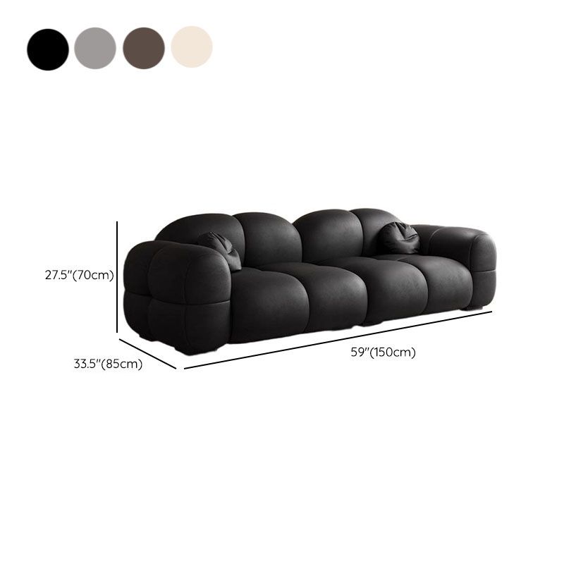 Trendy Solid Color Stain Resistant Loveseat in Light Gray/Olive Green/Beige for 2 People with 2 Pillows