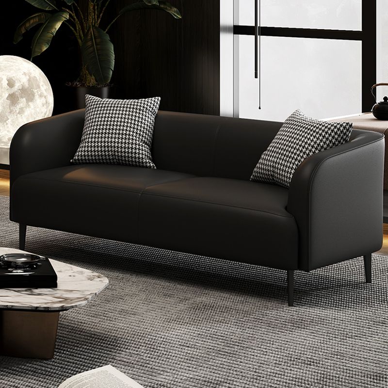 Drawing Room Standard Sofa in Pu Leather with Dark Gray/Sage/Amber Color and Armrest