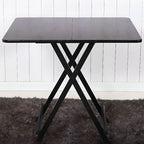 Panel Wood Dining Table with Crossed Legs, No Extra Durability, Foldable Square Top for 2-seater