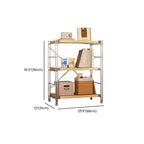 Natural Finish Simplistic DVD Storage Shelf with Steel Frame and Alterable Shelf, Standing Installation