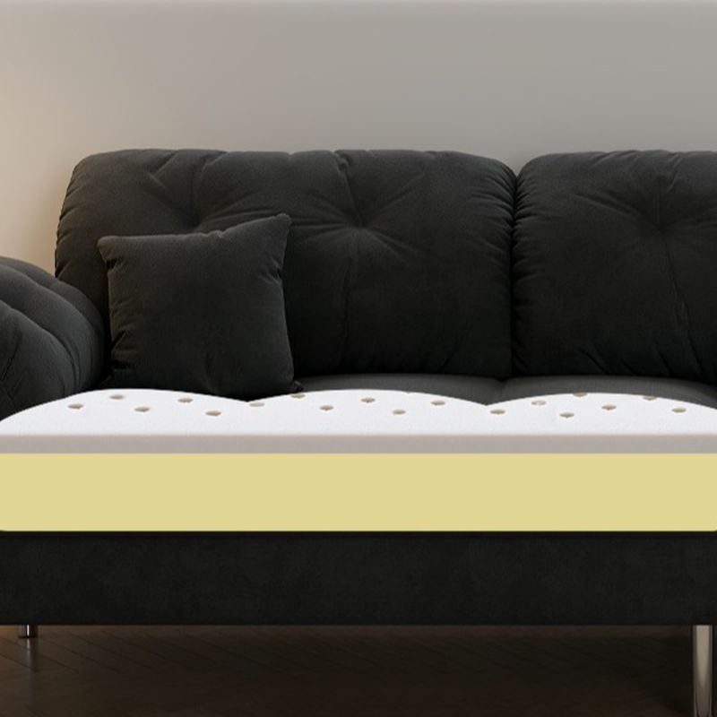 Drawing Room Standard Sofa in Midnight Black/Light Gray/Off-White with Armrest and 3 Pillows