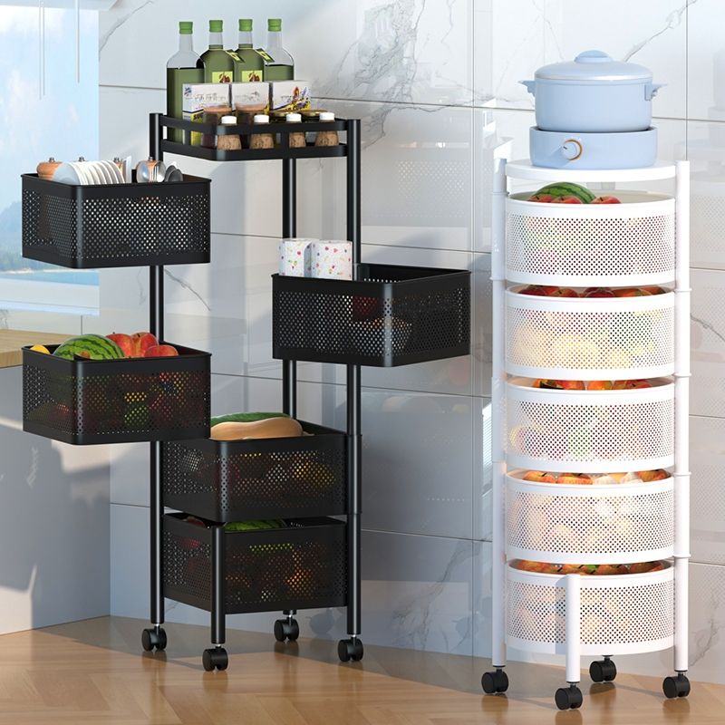 Square/Round Portable Center with Alloy Countertop and Basket, Available in 4/3 Baskets