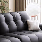 Contemporary Modern Solid Color Scratch-durable Standard/Single Sofa in Midnight Black, Seats 4/3 with 2 Pillows