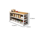 Modish Rectangle Kitchen Island with 3/2 Shelves, Manufactured Wood Countertop, Open Storage in Brown/Natural