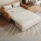 Rainproof Sleeper Futon Bed with Pillow Back Loveseat and Container Storage, Square Arm, Pillow, Twin/Full/XL Bed Size