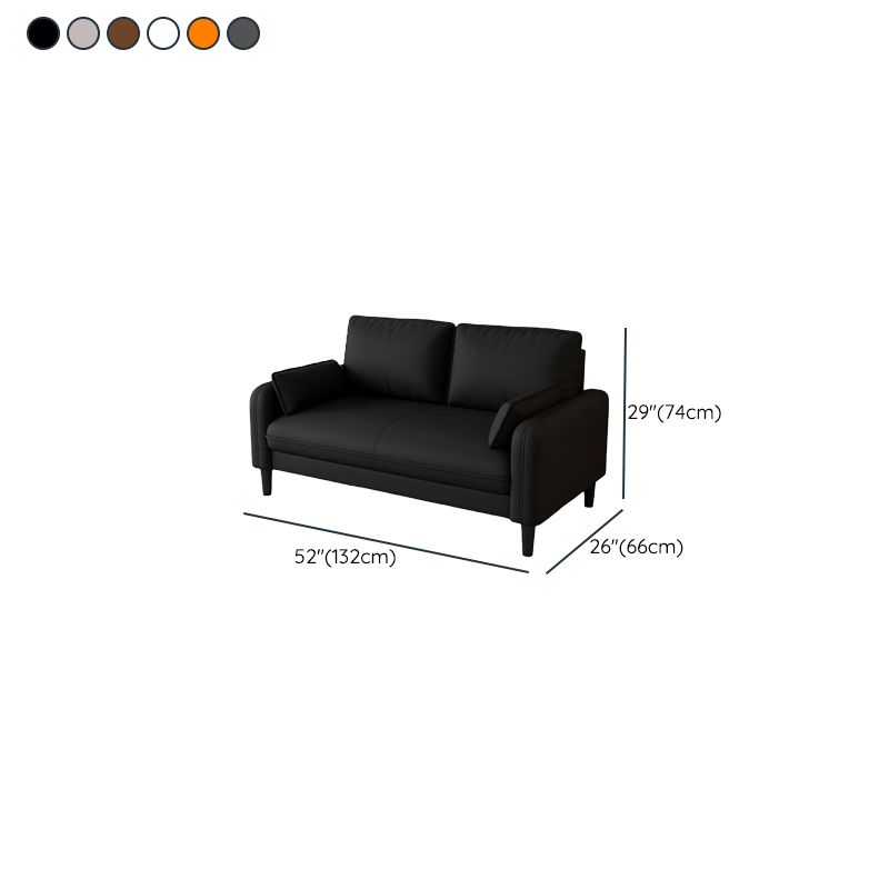 Drawing Room Standard Sofa in Pu Leather with Gray/Mocha/Off-White Upholstery and Armrest