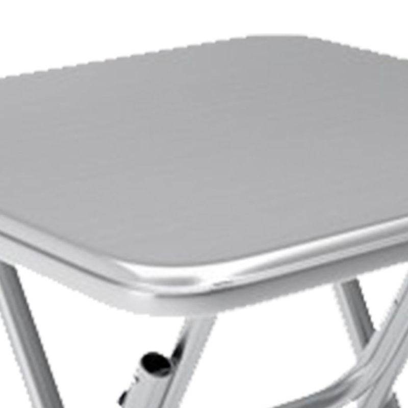 Silver Simplistic Foldable Chair with Eased Edge and Alloy Cover, Assembly Required