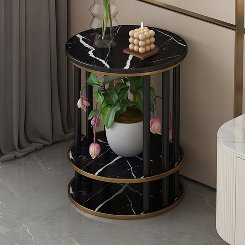 1 Piece 3 Tiers Wooden Circular-shaped Plant Stand Table with 3 Shelves and Solid Base