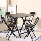 Panel Wood Dining Table with Crossed Legs, No Extra Durability, Foldable Square Top for 2-seater