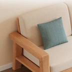 Modish Solid Color Stain Resistant Standard Sofa in Light Gray/Off-White with Seating for 5/4/3 and 3/4 Pillows