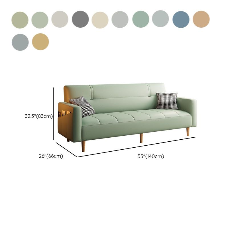 Grey/Olive Green/Azure Pu Leather Loveseat/Sofa Couch with Armrest
