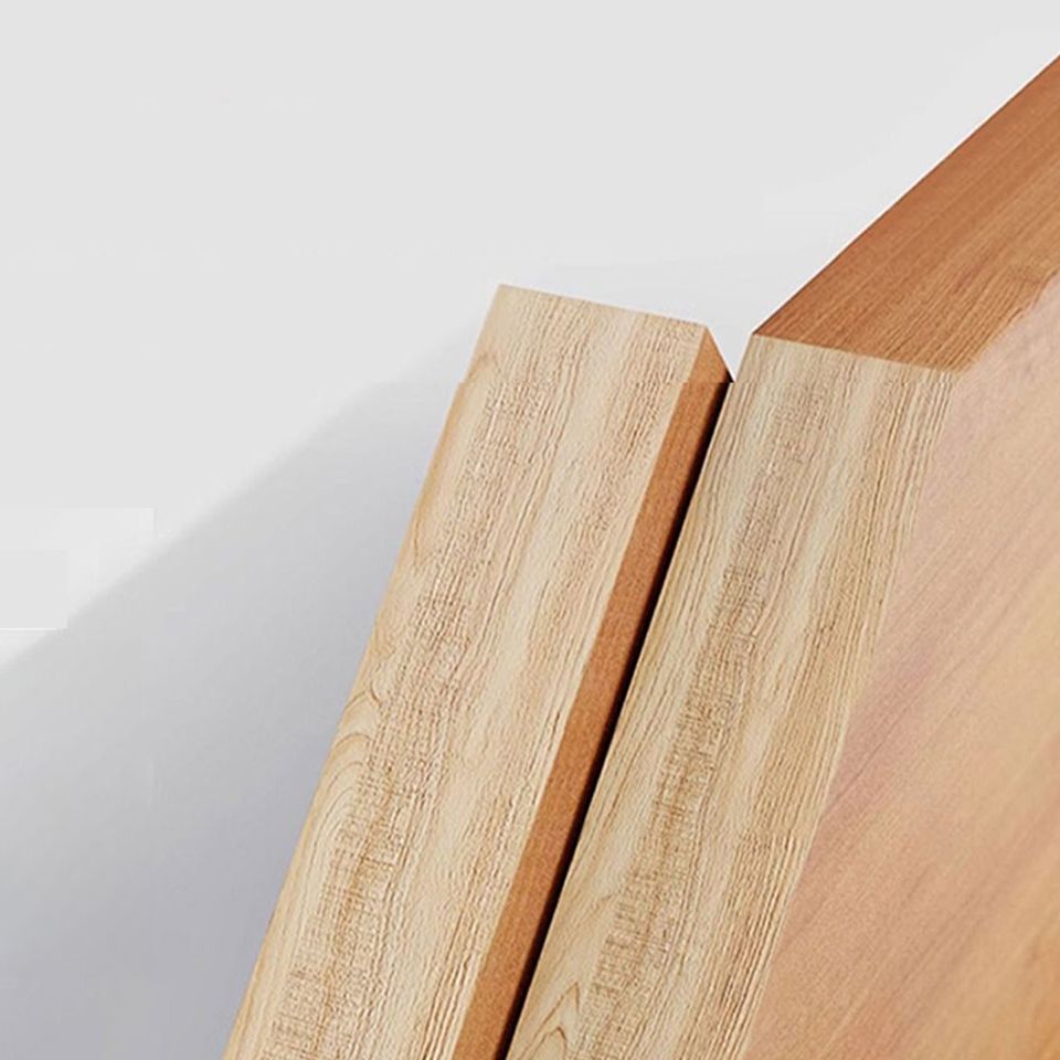 Casual Style Panel Headboard in Natural Wood with No Distressing, Rectangle Shape for King/Queen/Full Bed, Featuring Sponge Upholstery and Standard Height