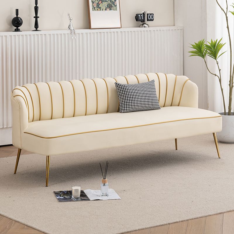Modish Solid Color Stain Resistant Standard Sofa/Loveseat in Grey/Beige/Amber Color for 2/4-seater/3-seater with 1 Pillow