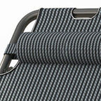 Solid Color/Striped Arm Recliner in Midnight Black/Light Gray, Space-saving, Alloy Frame, Standard Base, Locking Back Angle, and Removable Back