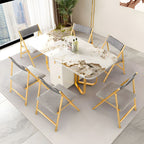 Modern Sintered Stone Dining Table Set 1/3/5/7 Pcs Folding Table and Chairs