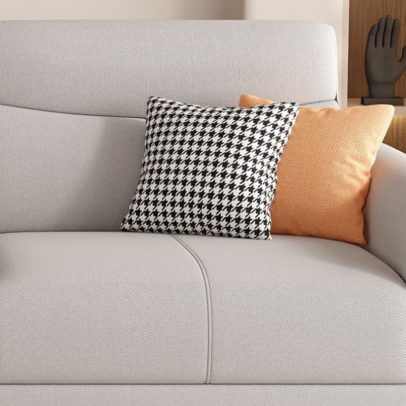 Contemporary Modern Solid Color Water Resistant Standard Sofa in Light Gray for 4-seater/for 3 with 4 Pillows