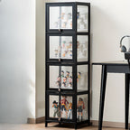 Bambusa Flooring Curio Cabinet with Stockroom, 4 Cabinets/3 Cabinets/2 Cabinets, 4 Shelves/3 Shelves/2 Shelves, 4 Doors/3 Doors/2 Doors