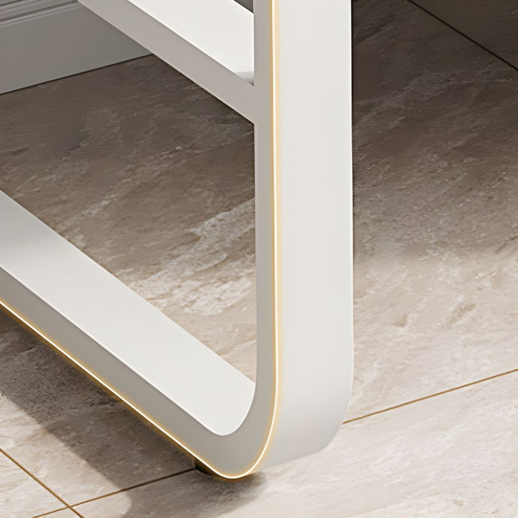 Contemporary Wood in White Writing Desk Shape in Rectangular with 3 Drawers