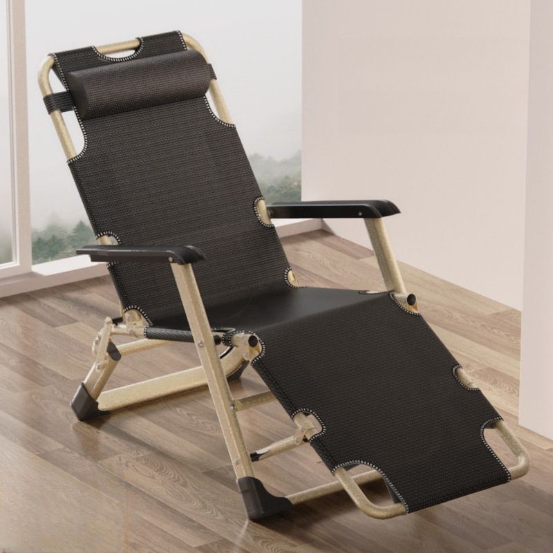 Contemporary Solid Color Arm Recliner in Black/Dove Grey/Blue with Alloy Frame, Non Rocking Base, Locking Back Angle, and Independent Back Movement