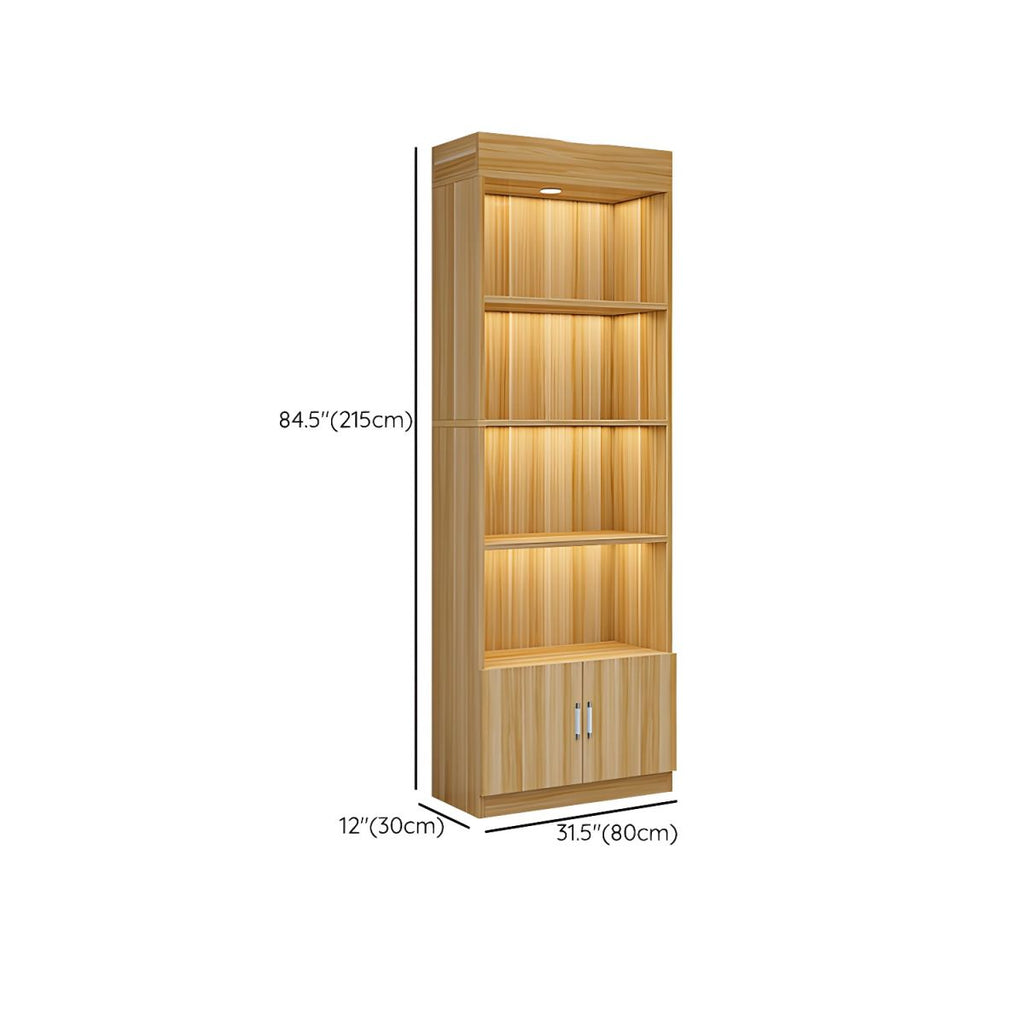 Multi-shelf Modern & Contemporary Style Wood Hutch Cabinet for Living Room