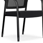 Casual Side Chair with Support Rail Arms, Non-foldable Metal Frame, 1 Piece for Tile Flooring