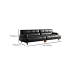 Modish Solid Color Stain Resistant Standard Sofa/Loveseat in Black, 4-Seater for 2