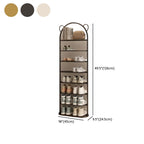 Art Deco Glam Steel Oval Shoe Rack with 8/7/6 Shelves for 11-20/1-10 Pairs in Drawing Room