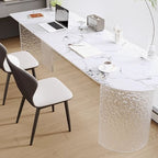 Casual Writing Desk with Easy Assembly, Heat Resistant Double Pedestal Base, Ink/Chalk Stone/Slate Top