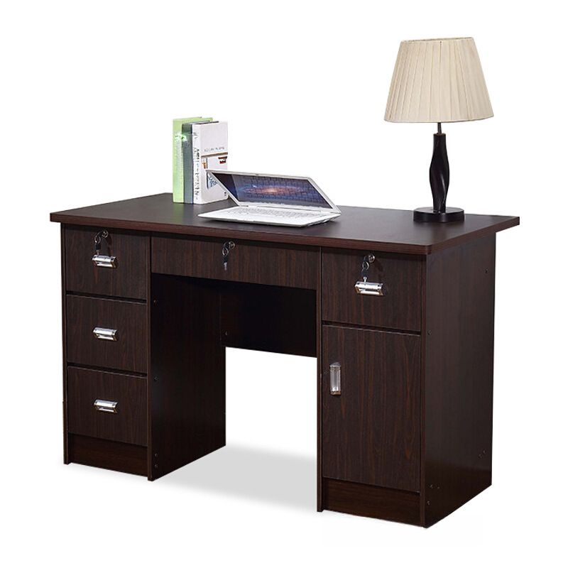 Locking Drawer Cabinet with Timber Base in Brown, Damp-proof with 5 Drawers and Twin Support, Featuring Front Splash
