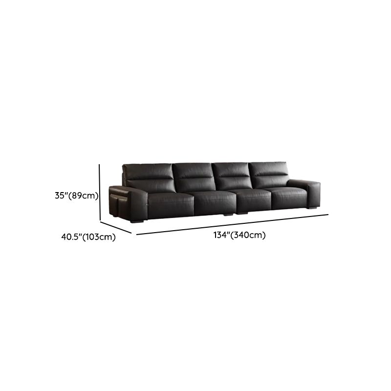 Modish Solid Color Stain Resistant Standard Sofa/Loveseat in Black for 4-seater/3-seater/2