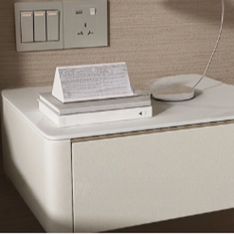 Organic Stone Countertop 1 Drawer Bedside Cabinet with Hanging Shelf