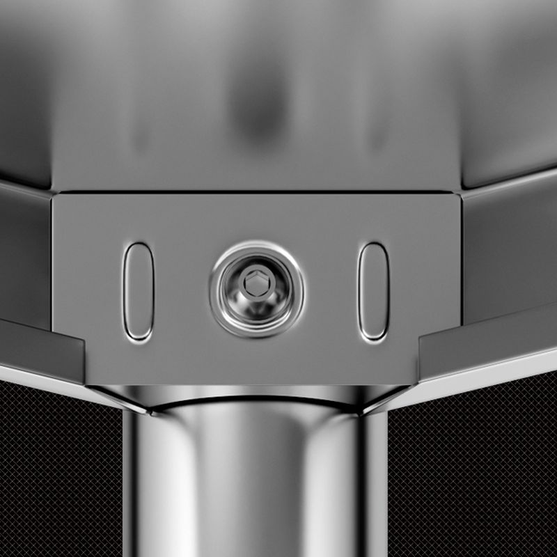 Metallic Minimalist Food Rack with Shelves in Stainless Steel, Detached Installation