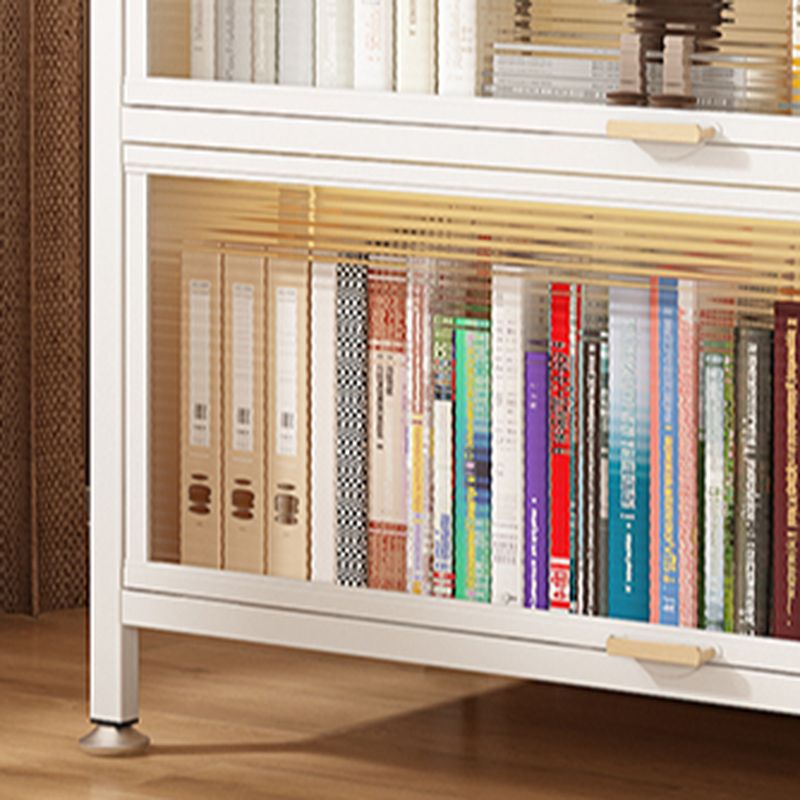 Metal Organizer Shelf with 4/5/3 Shelves, Vertical/Lateral Filing Orientation, Lucite Door, Closed Back