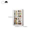 Steel Vertical Barrister Bookcase with Transparent Glass Doors and Closed Back, Featuring 6-Shelf/5-Shelf/4-Shelf