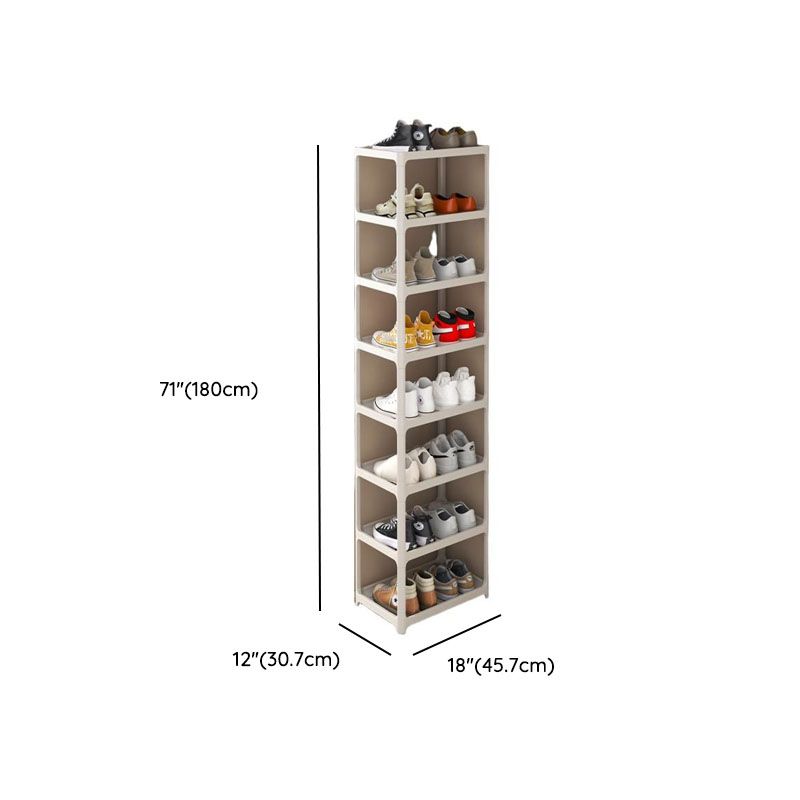 Art Deco Polymerized Material Rectangle Chalk Finish Shoe Rack for 1-20 Pairs in Drawing Room