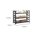 Art Deco Steel Rectangle Ink Finish Shoe Rack with Adjustable Shelves for 40+ Pairs in Drawing Room